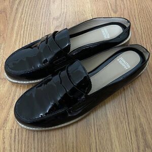 Johnston and Murphy Black patent leather slip on loafers size US 7.5